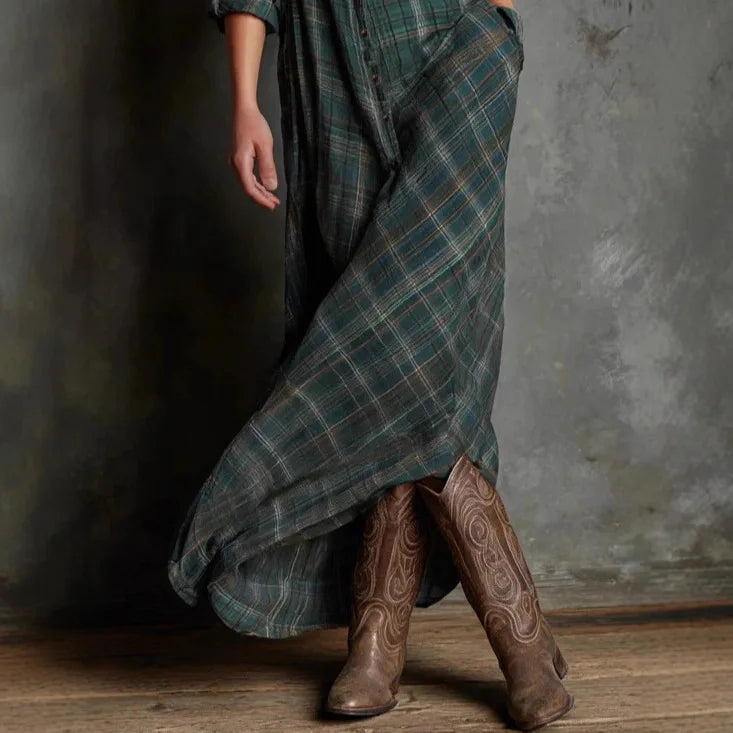 Marielle | Plaid Maxi Shirt Dress